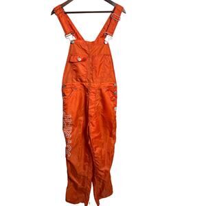 Joyrich Orange Nylon Utility Bib Overalls Jumpsuit Logo Streetwear Womans L
